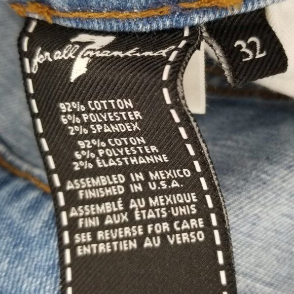 7FAMK The Paperbag Jeans in Bright Blue Jay High Rise Tie Waist Size 32 - Picture 11 of 11